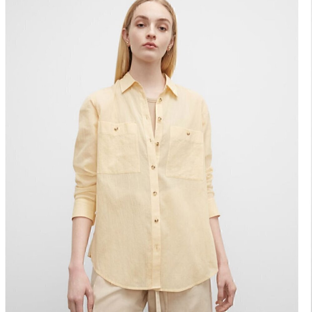 EUC - Club Monaco Chemise Long Sleeve Marnee Shirt in Banana Size - Small